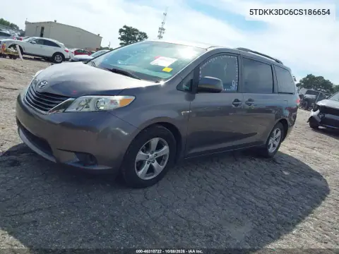 2012 Toyota Sienna Le V6 8 Passenger VIN 5TDKK3DC6CS186654 фото 3