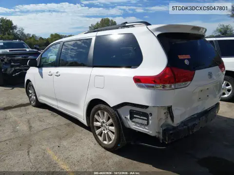 2012 Toyota Sienna Xle 7 Passenger VIN 5TDDK3DCXCS047801 фото 4