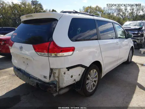 2012 Toyota Sienna Xle 7 Passenger VIN 5TDDK3DCXCS047801 фото 5