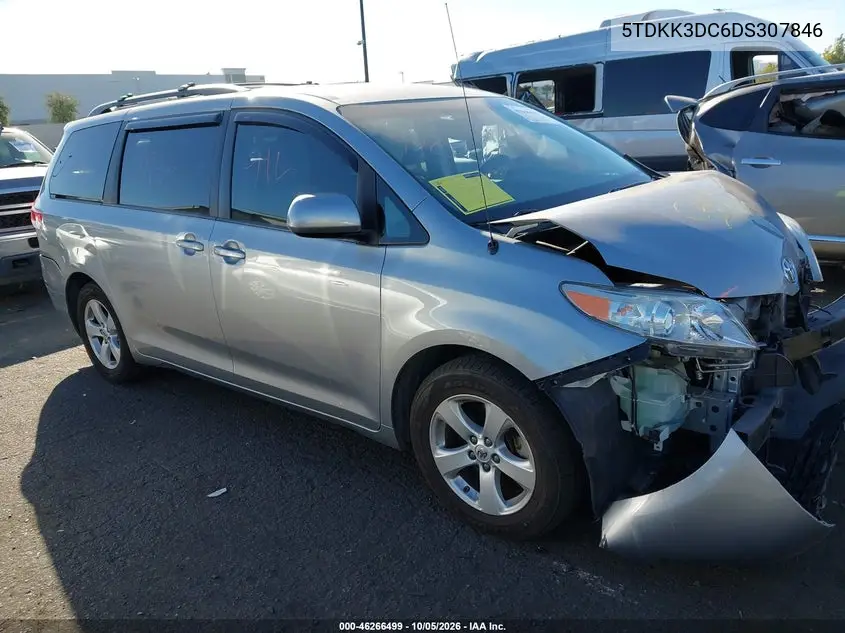 2013 Toyota Sienna Le V6 8 Passenger VIN 5TDKK3DC6DS307846 фото 2