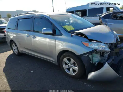 2013 Toyota Sienna Le V6 8 Passenger VIN 5TDKK3DC6DS307846 фото 2