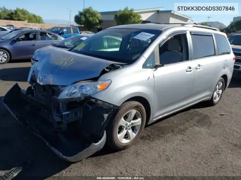 2013 Toyota Sienna Le V6 8 Passenger VIN 5TDKK3DC6DS307846 фото 3