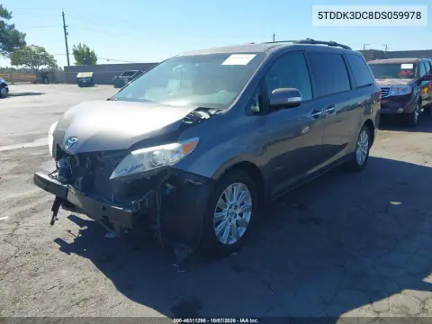 2013 Toyota Sienna Limited 7 Passenger VIN 5TDDK3DC8DS059978 фото 3