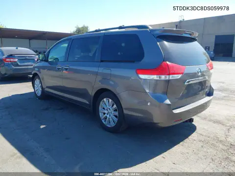2013 Toyota Sienna Limited 7 Passenger VIN 5TDDK3DC8DS059978 фото 4