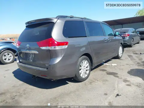 2013 Toyota Sienna Limited 7 Passenger VIN 5TDDK3DC8DS059978 фото 5