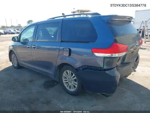 2013 Toyota Sienna Xle V6 8 Passenger VIN 5TDYK3DC1DS384778 фото 4