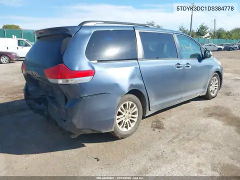 2013 Toyota Sienna Xle V6 8 Passenger VIN 5TDYK3DC1DS384778 фото 5