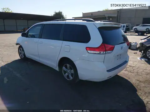 2014 Toyota Sienna Le V6 8 Passenger VIN 5TDKK3DC1ES419522 фото 3