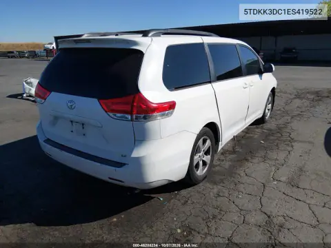 2014 Toyota Sienna Le V6 8 Passenger VIN 5TDKK3DC1ES419522 фото 4
