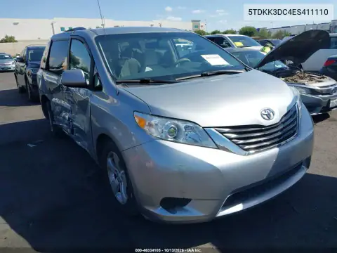 5TDKK3DC4ES411110 — 2014 Toyota Sienna, Правая сторона, фото до ремонта