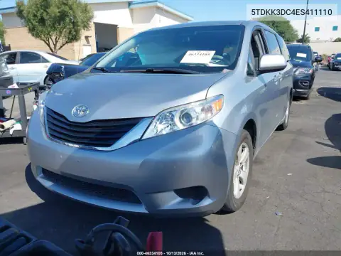 5TDKK3DC4ES411110 — 2014 Toyota Sienna, фото 3 с аукциона IAAI, Боковая часть
