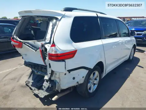 2015 Toyota Sienna Le 8 Passenger VIN 5TDKK3DC8FS632307 фото 5