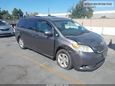 2015 Toyota Sienna Le 8 Passenger VIN 5TDKK3DC9FS567032 фото 2