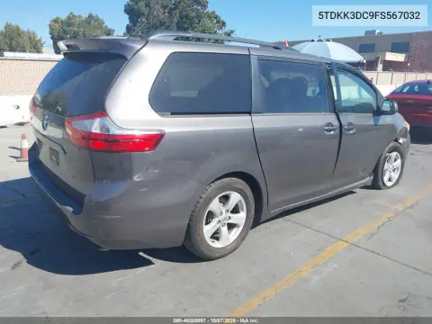 2015 Toyota Sienna Le 8 Passenger VIN 5TDKK3DC9FS567032 фото 5