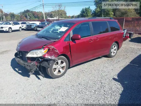 2015 Toyota Sienna Le VIN 5TDKK3DC3FS557936 фото 3