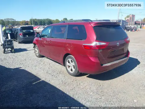 2015 Toyota Sienna Le VIN 5TDKK3DC3FS557936 фото 4