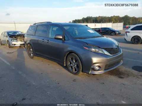 5TDXK3DC8FS679388 — 2015 Toyota Sienna, Задняя часть, фото до ремонта