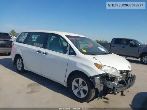 2016 Toyota Sienna L 7 Passenger VIN 5TDZK3DC9GS698977 фото 1