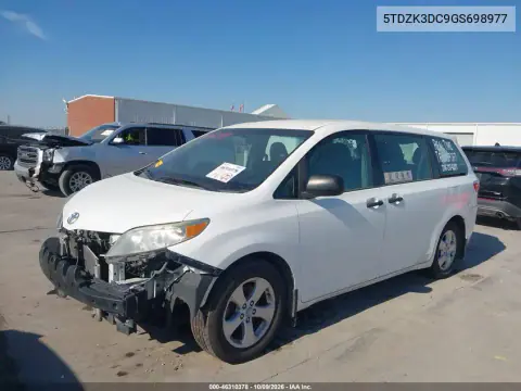 2016 Toyota Sienna L 7 Passenger VIN 5TDZK3DC9GS698977 фото 2