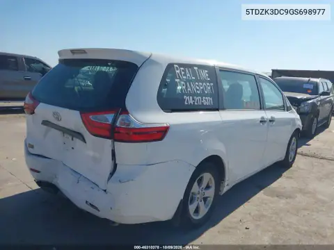 2016 Toyota Sienna L 7 Passenger VIN 5TDZK3DC9GS698977 фото 4