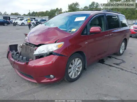 5TDDZ3DC2HS154294 — 2017 Toyota Sienna, фото 3 с аукциона IAAI, Передняя часть