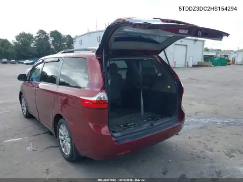 5TDDZ3DC2HS154294 — 2017 Toyota Sienna, фото 4 с аукциона IAAI, Передняя часть