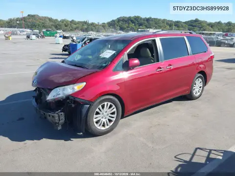 2017 Toyota Sienna Xle 8 Passenger VIN 5TDYZ3DC3HS899928 фото 2