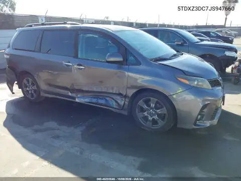 5TDXZ3DC7JS947660 — 2018 Toyota Sienna, Передняя часть, фото до ремонта