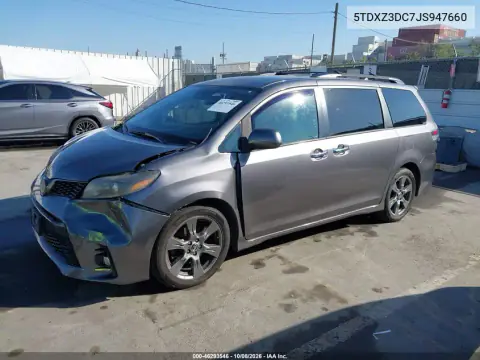 2018 Toyota Sienna Se 8 Passenger VIN 5TDXZ3DC7JS947660 фото 3