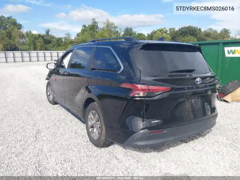 2021 Toyota Sienna Xle VIN 5TDYRKEC8MS026016 фото 3