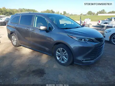 5TDESKFCXMS007831 — 2021 Toyota Sienna, Пресная вода, фото до ремонта