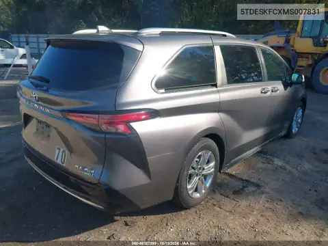 2021 Toyota Sienna Platinum VIN 5TDESKFCXMS007831 фото 4