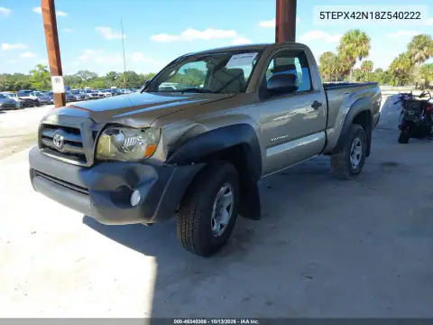 2008 Toyota Tacoma VIN 5TEPX42N18Z540222 фото 3