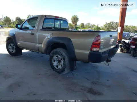 2008 Toyota Tacoma VIN 5TEPX42N18Z540222 фото 4