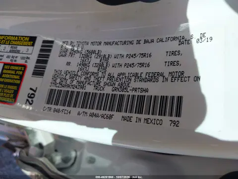 2019 Toyota Tacoma Sr5 V6 VIN 3TMCZ5AN9KM243901 фото 10