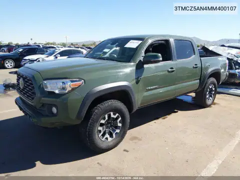3TMCZ5AN4MM400107 — 2021 Toyota Tacoma, фото 2 с аукциона IAAI, Опрокидывание