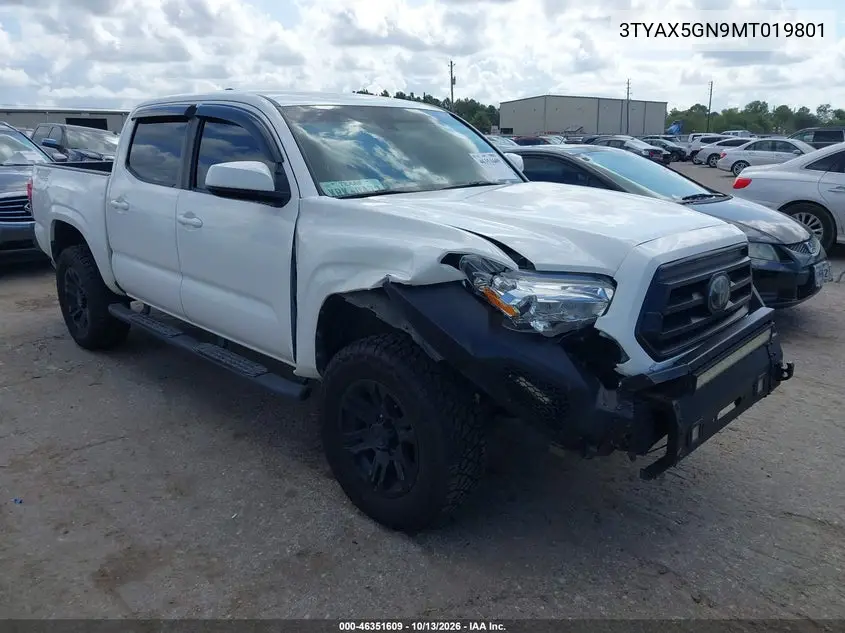 3TYAX5GN9MT019801 — 2021 Toyota Tacoma, фото 2 с аукциона IAAI, Передняя часть
