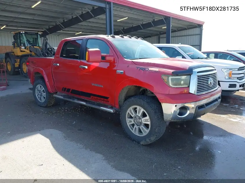 2013 Toyota Tundra Platinum 5.7L V8 VIN 5TFHW5F18DX281735 фото 2