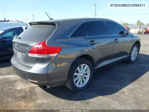 2012 Toyota Venza Le VIN 4T3ZA3BB2CU058311 фото 4