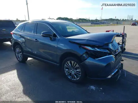 JTEAAAAH8MJ029320 — 2021 Toyota Venza, Передняя часть, фото до ремонта
