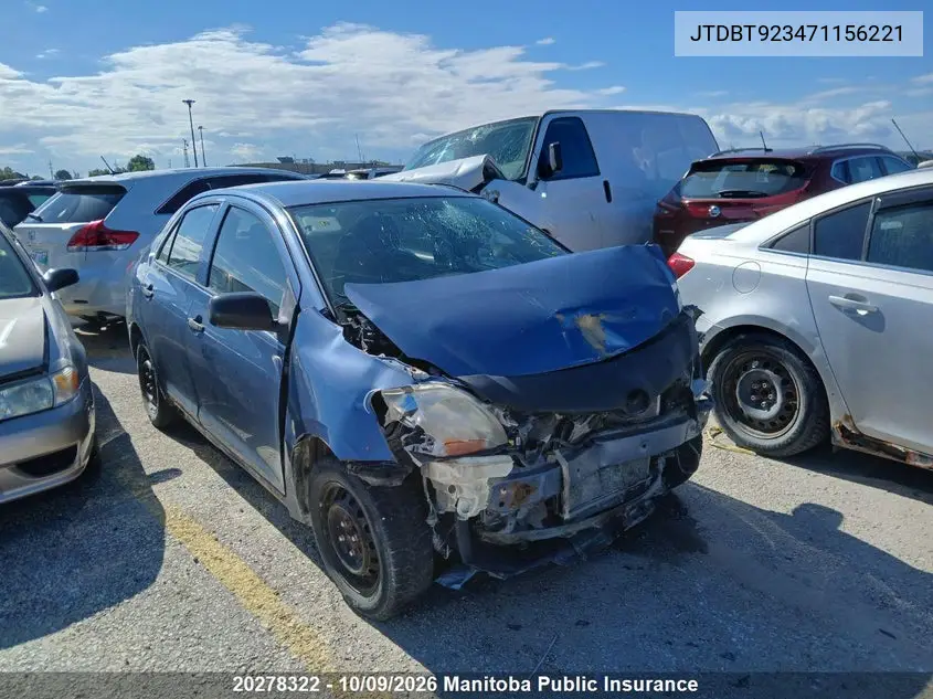 2007 Toyota Yaris VIN JTDBT923471156221 фото 1