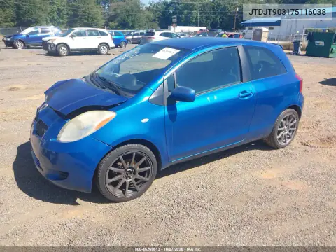 2007 Toyota Yaris VIN JTDJT903175116038 фото 3