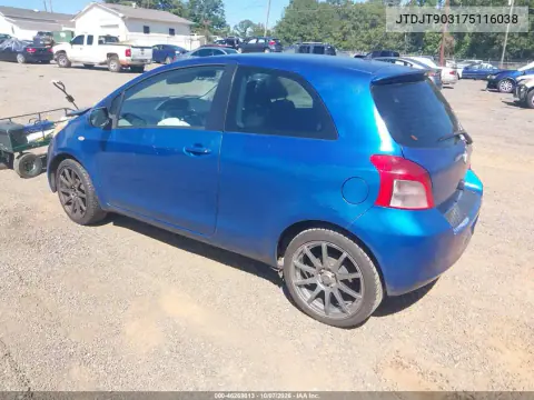 2007 Toyota Yaris VIN JTDJT903175116038 фото 4