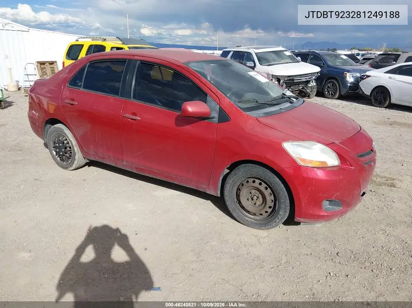 2008 Toyota Yaris VIN JTDBT923281249188 фото 1
