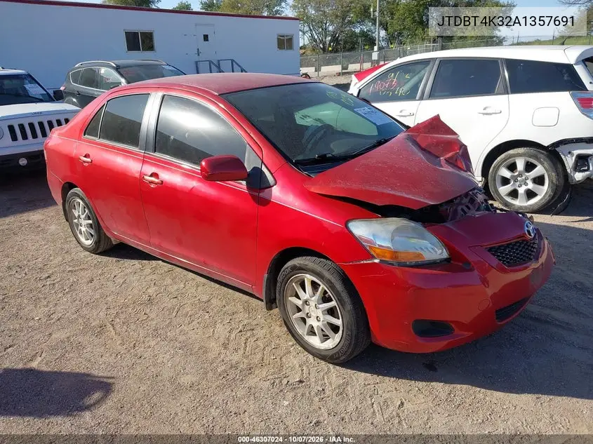 2010 Toyota Yaris VIN JTDBT4K32A1357691 фото 1