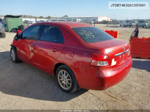 2010 Toyota Yaris VIN JTDBT4K32A1357691 фото 3