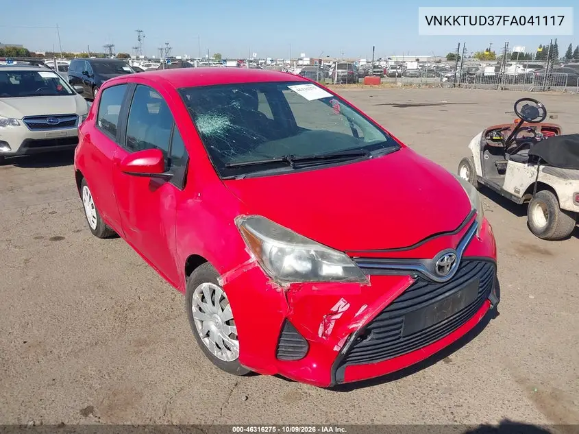 2015 Toyota Yaris L VIN VNKKTUD37FA041117 фото 2