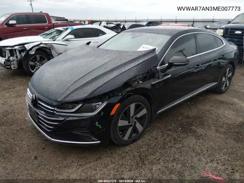 WVWAR7AN3ME007773 — 2021 Volkswagen Arteon, фото 3 с аукциона IAAI, Передняя часть