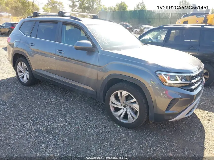 2021 Volkswagen Atlas 3.6L V6 Se W/Technology VIN 1V2KR2CA6MC561451 фото 2