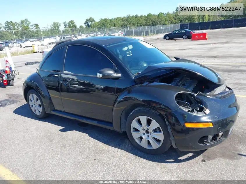 2008 Volkswagen New Beetle S/Se VIN 3VWRG31C88M522247 фото 2